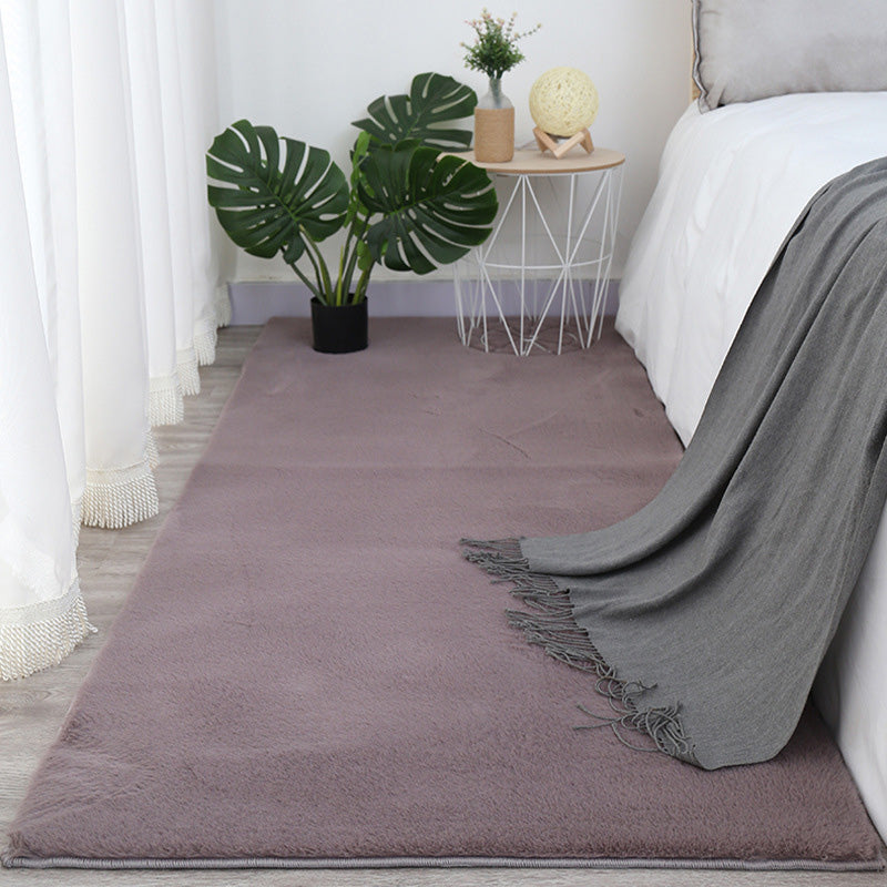 Contemporary Indoor Rug Simple Plain Area Rug Polyster Washable Anti-Slip Rug for Home Decor
