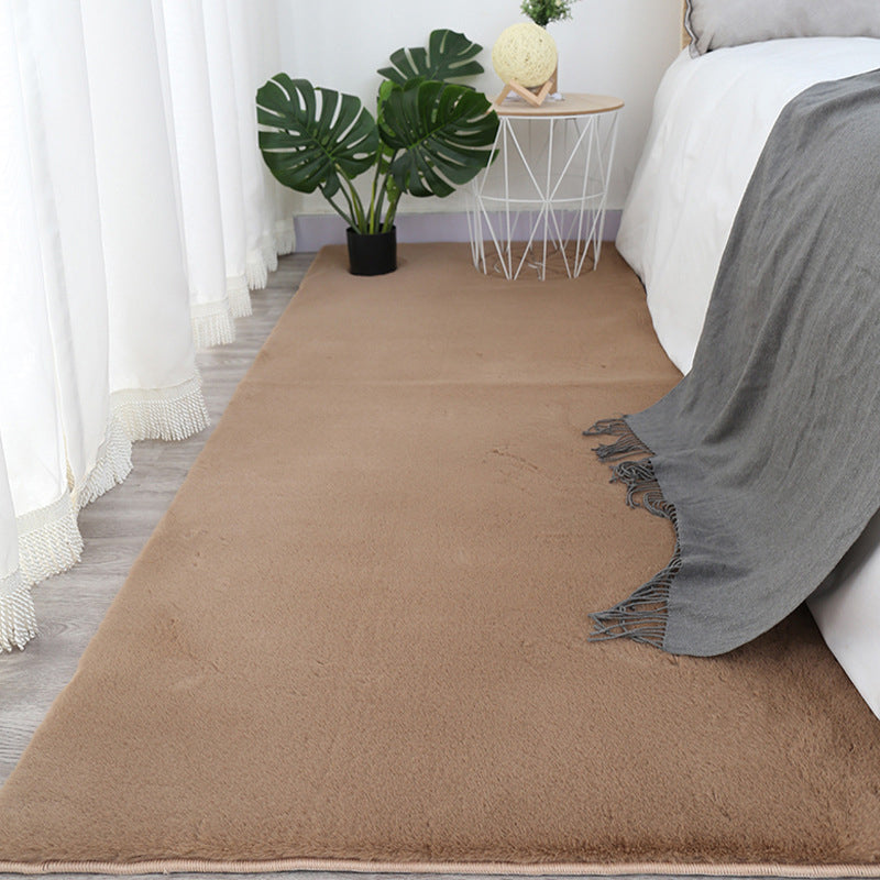 Contemporary Indoor Rug Simple Plain Area Rug Polyster Washable Anti-Slip Rug for Home Decor