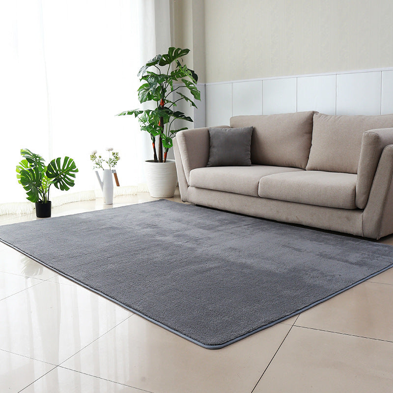 Modern Solid Color Carpet Washable Area Rug Polyster Anti-Slip Area Carpet for Living Room