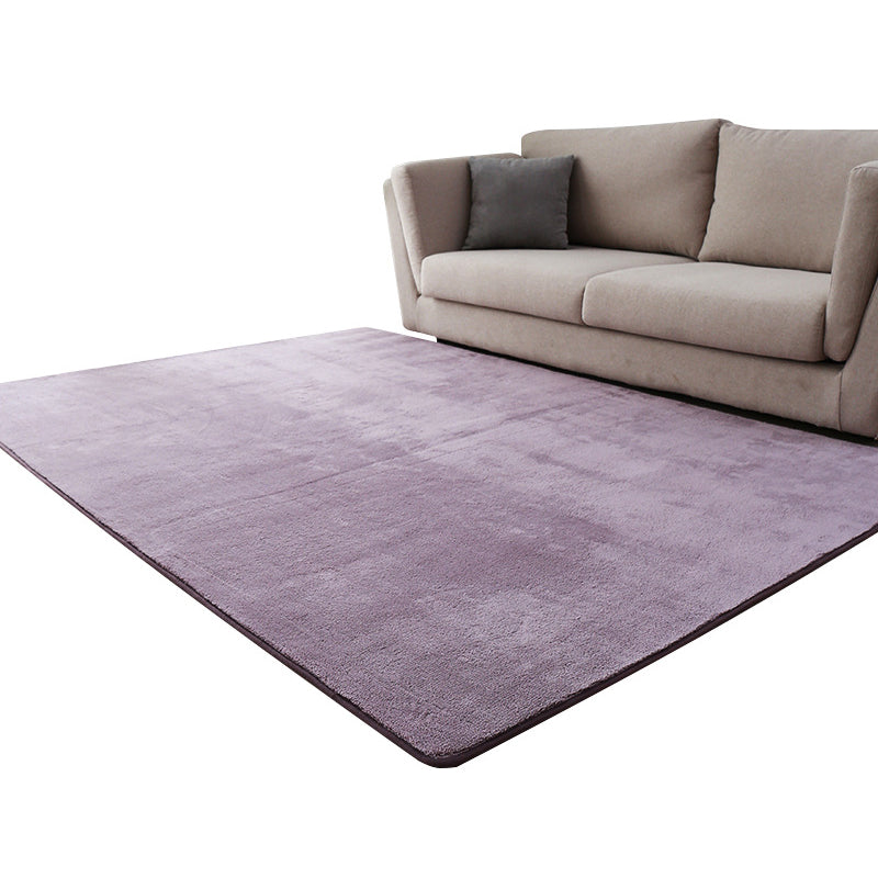 Modern Solid Color Carpet Washable Area Rug Polyster Anti-Slip Area Carpet for Living Room