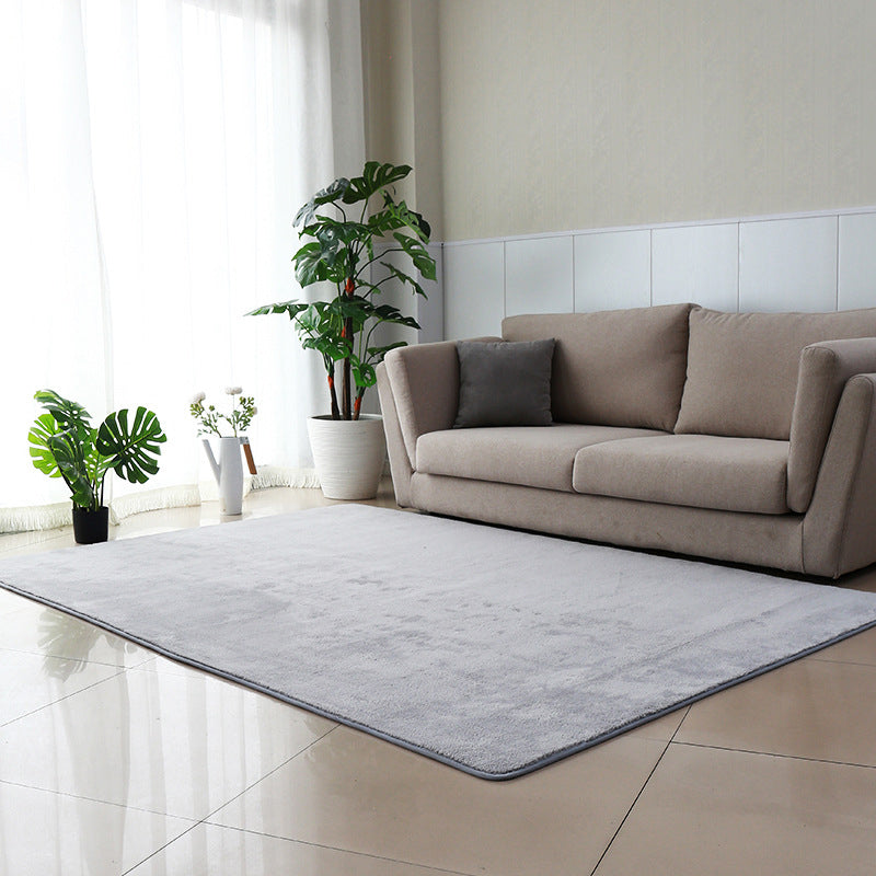 Modern Solid Color Carpet Washable Area Rug Polyster Anti-Slip Area Carpet for Living Room