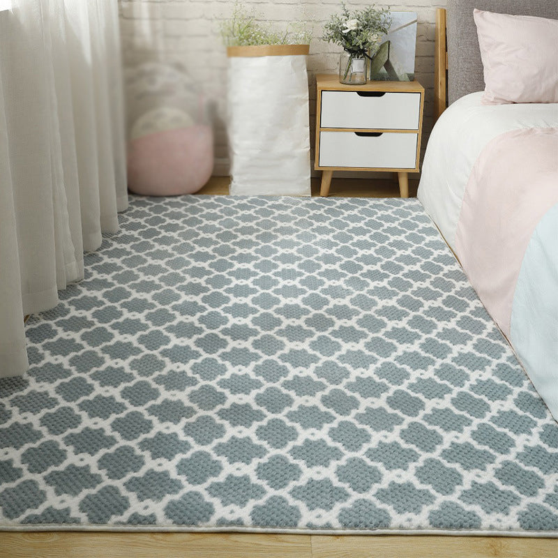 Creative Indoor Rug Argyle Print Polyester Carpet Stain Resistant Area Rug for Home Decoration