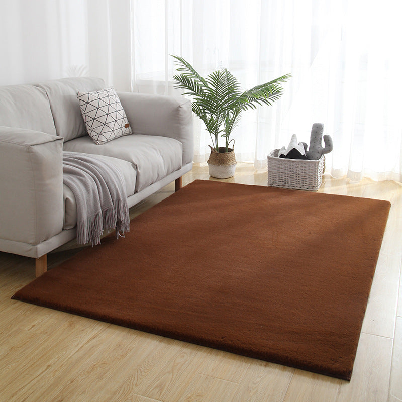 Tapis d'intérieur Simple en Polyester de couleur unie, résistant aux taches, pour la décoration de la maison