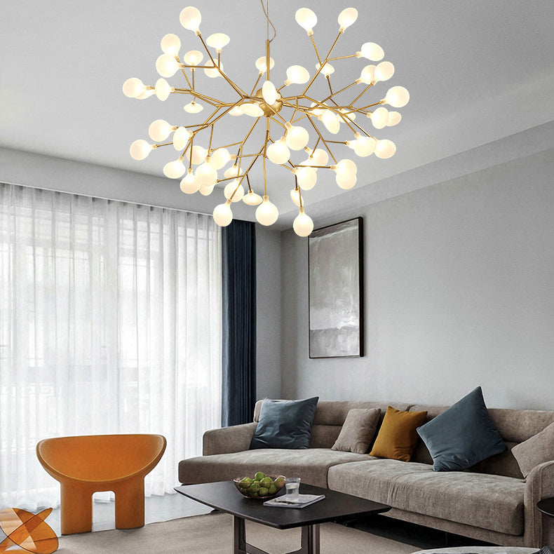 Gold Firefly Chandelier Modernist Metal Multi Lights Ceiling Chandelier for Living Room