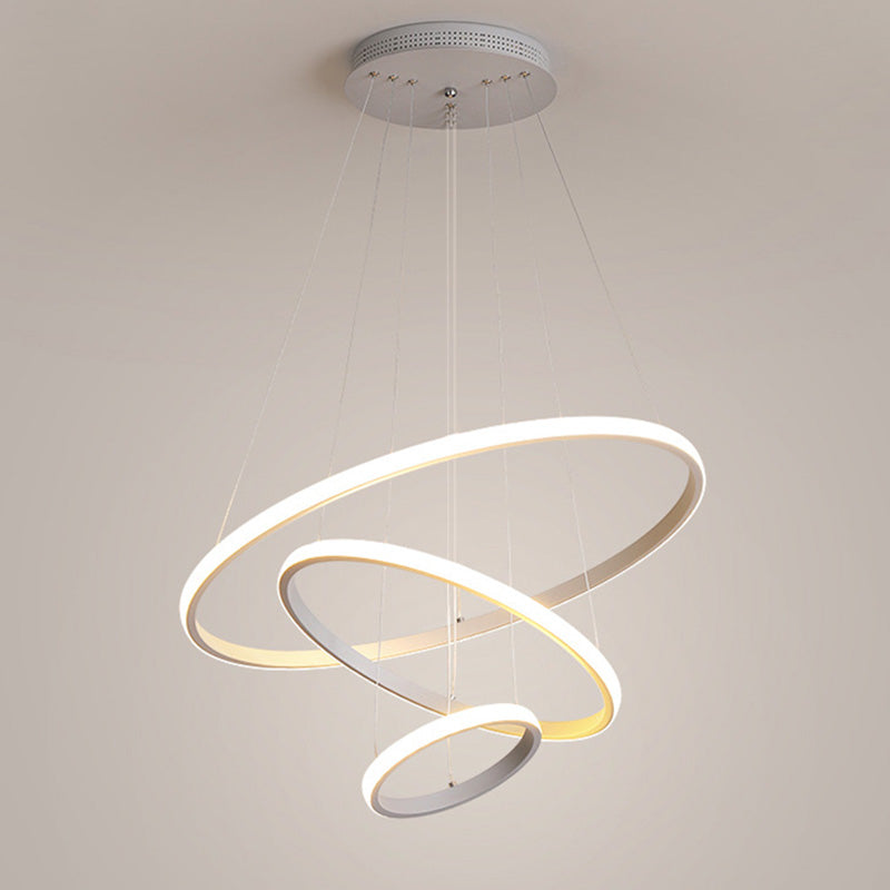 Multi-Tier Chandelier Light Fixtures Modern 3-Light Chandelier Pendant Lamp with Acrylic Shade