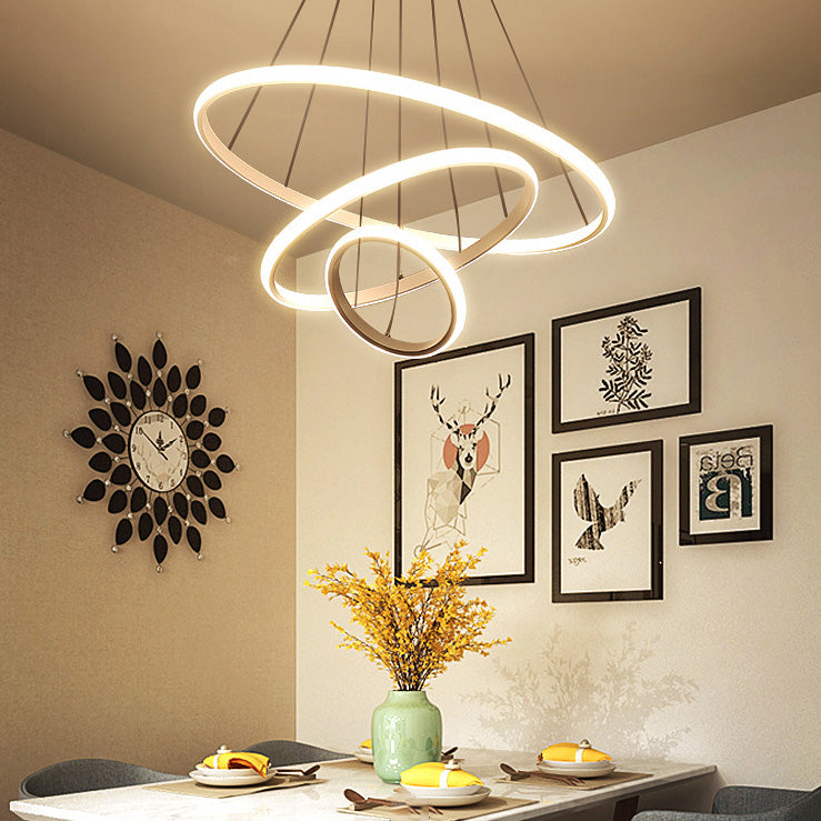 Multi-Tier Chandelier Light Fixtures Modern 3-Light Chandelier Pendant Lamp with Acrylic Shade