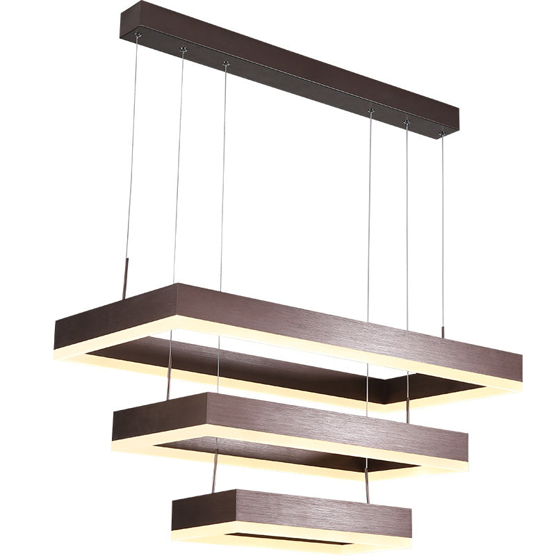 Brown Aluminum Chandelier Lighting Fixture Modern Clusters Pendant for Living Room