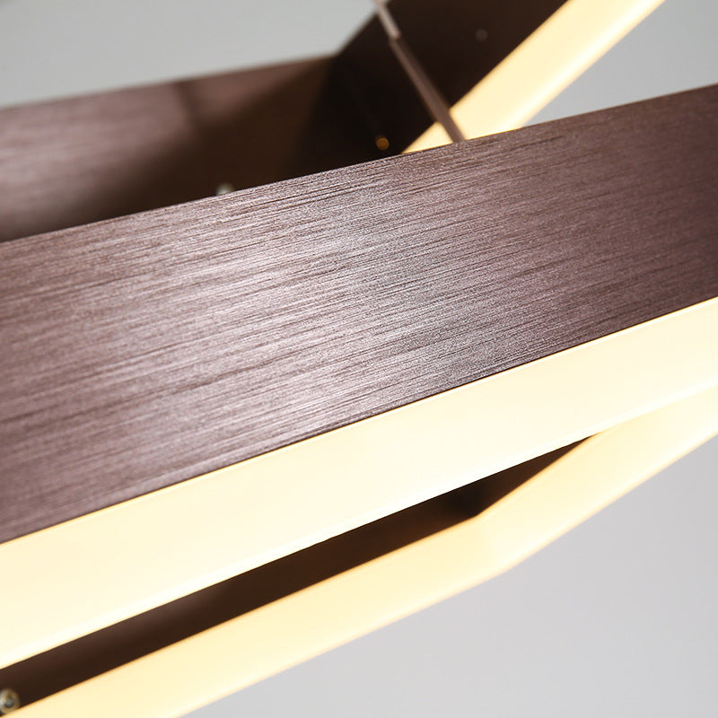 Funzioni di illuminazione lampadario in alluminio marrone ciondoli moderni cluster per soggiorno