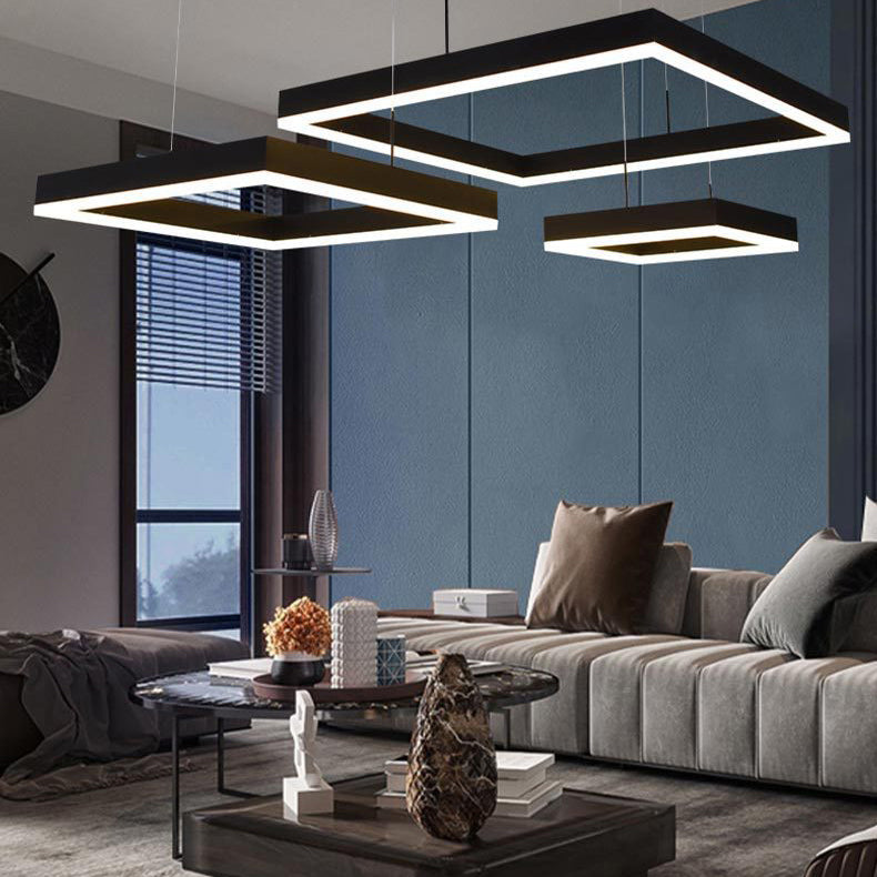 Funzione illuminazione del lampadario in metallo ciondolo per soggiorno moderno per soggiorno