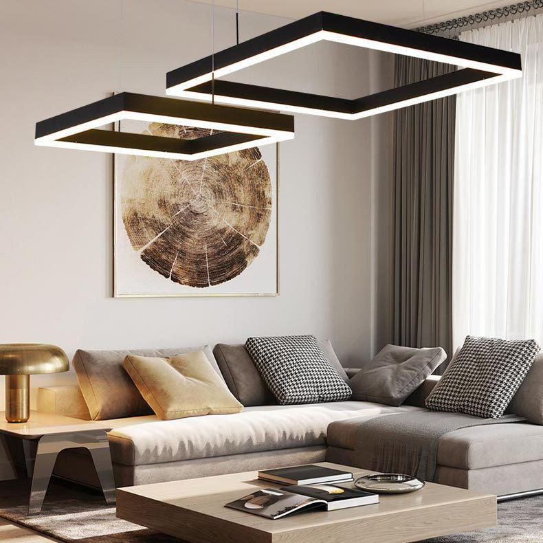 Funzione illuminazione del lampadario in metallo ciondolo per soggiorno moderno per soggiorno