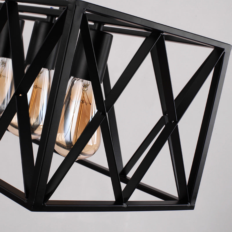 Rectangle Island Chandelier Lights Industrial Metal Chandelier Lighting Fixtures for Dining Table