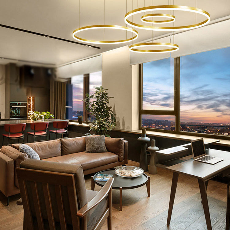 Lustre à cadre en métal contemporain Restaurant du lustre suspendu avec une teinte acrylique