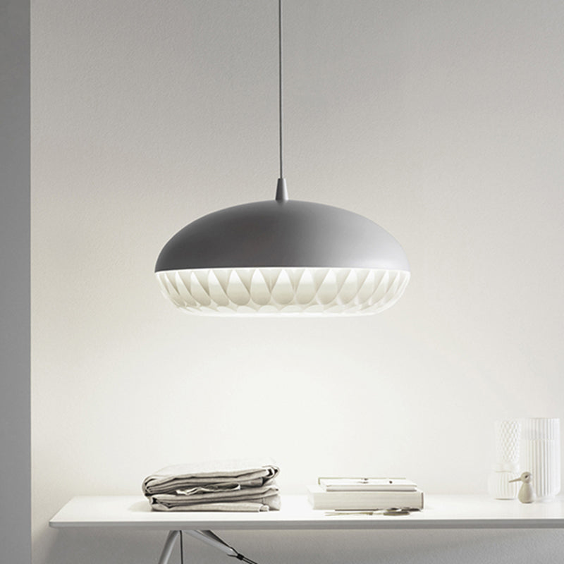 Metal Dome Pendant Light Fixture Modernism 1 Bulb White/Black Down Lighting for Restaurant