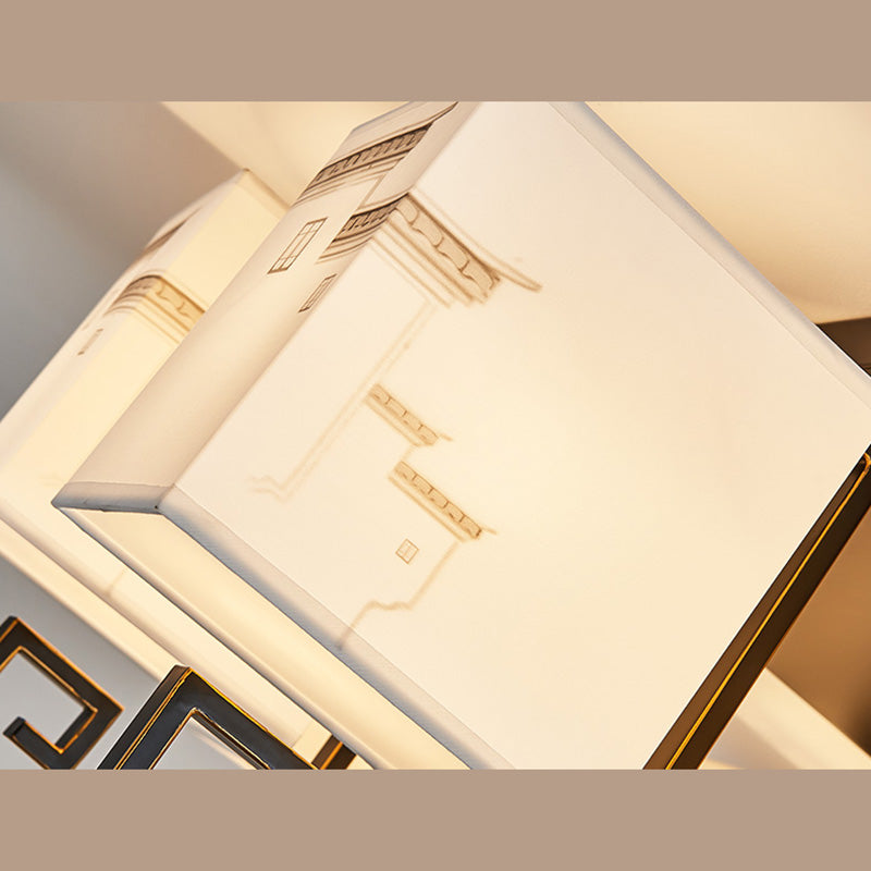 4/6/10/12 Bulbes Tissu massif Tissu en chinois Lubrile de style chinois Fixation du plafond