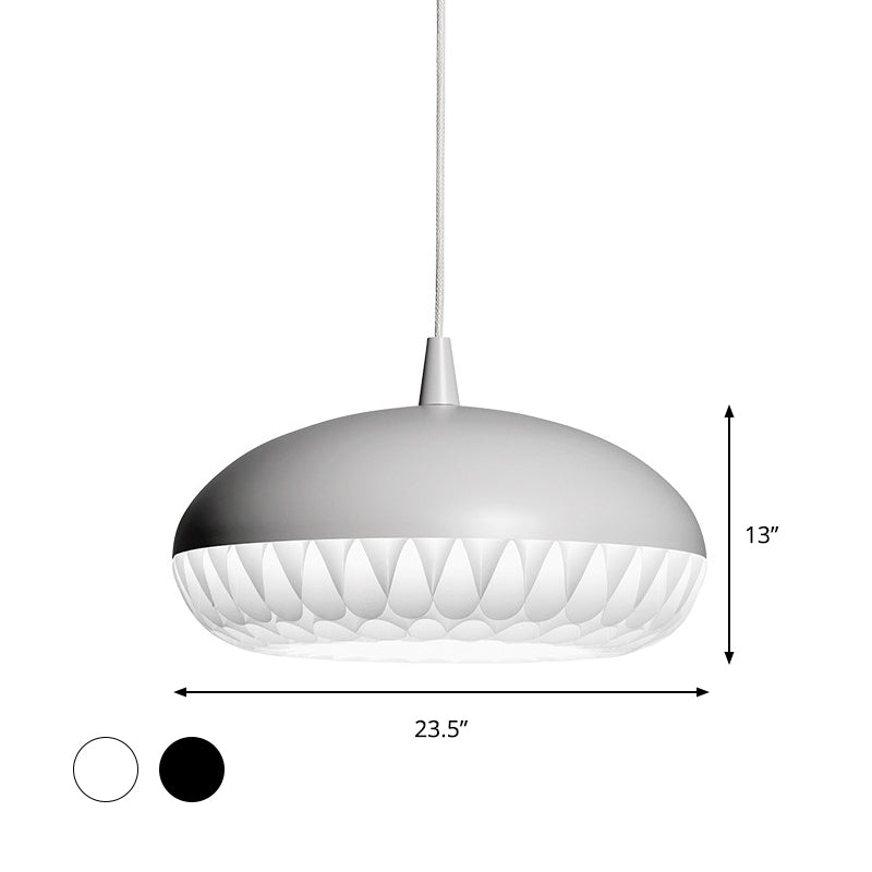 Metal Dome Pendant Light Fixture Modernism 1 Bulb White/Black Down Lighting for Restaurant