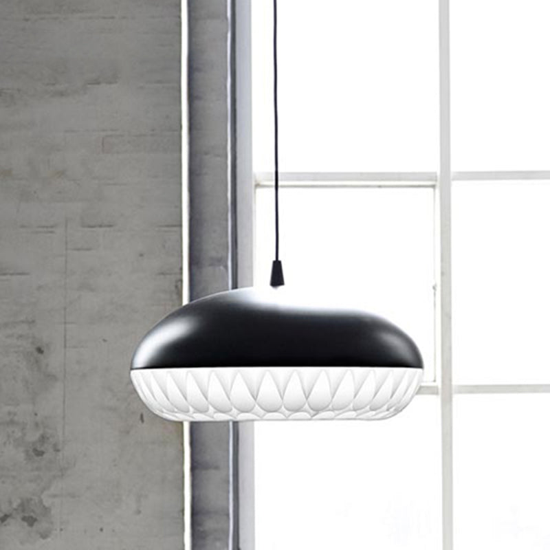 Metal Dome Pendant Light Fixture Modernism 1 Bulb White/Black Down Lighting for Restaurant