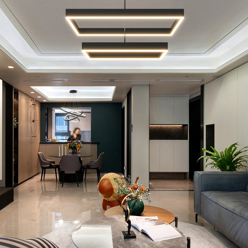 Luz de lámparas de lámparas de araña cuadradas de dos niveles simples de dos niveles