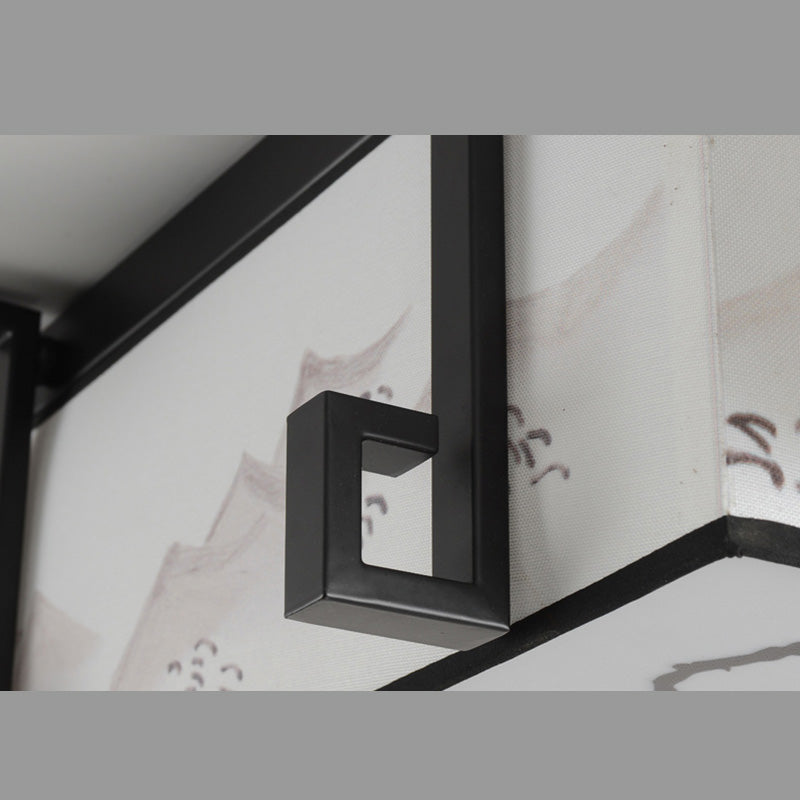 Plafonnier encastré d'intérieur en tissu, 4/6/8/10 lumières, luminaire de style chinois