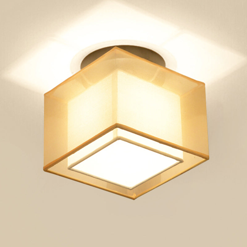 Single Head Flush Lamp Chinese Stijl Stof Flush Plafond Licht voor woonkamer