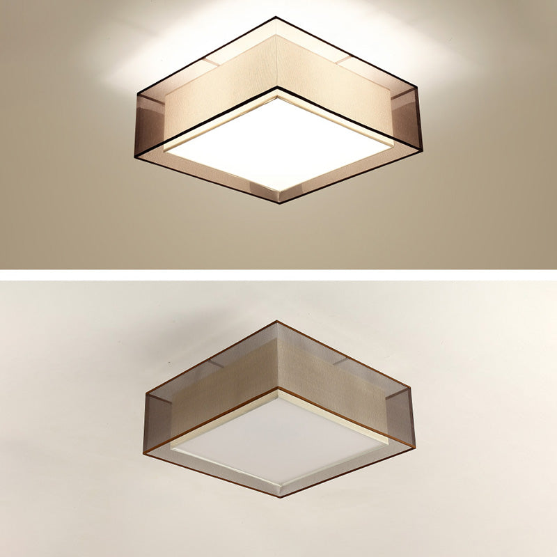 Plafonnier carré/rond en tissu de Style chinois, plafonnier pour salon