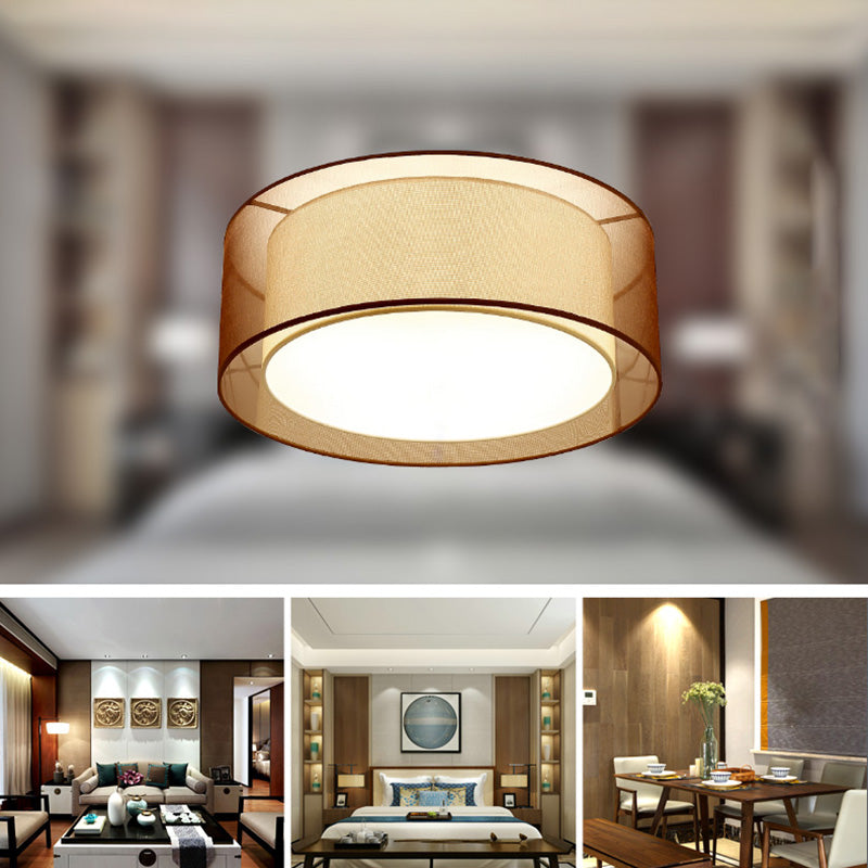 Plafonnier carré/rond en tissu de Style chinois, plafonnier pour salon