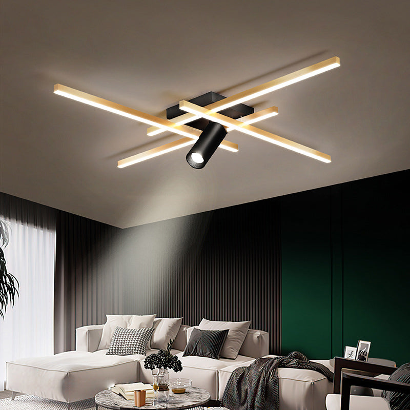 Modern Gold Semi Flush Ceiling Spotlight LED Track Light Fixture for Dinning Room