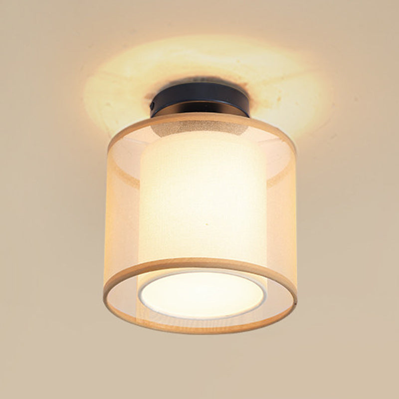 Inbouw plafondlamp in Aziatische stijl, stof, voor woonkamer, eetkamer