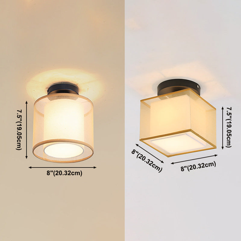 Inbouw plafondlamp in Aziatische stijl, stof, voor woonkamer, eetkamer