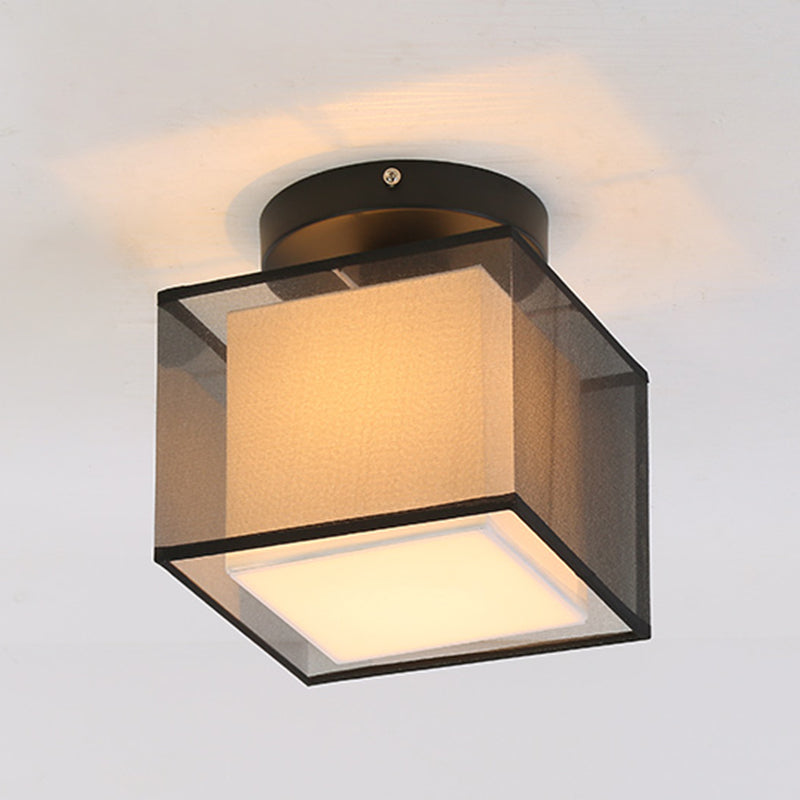 Inbouw plafondlamp in Aziatische stijl, stof, voor woonkamer, eetkamer