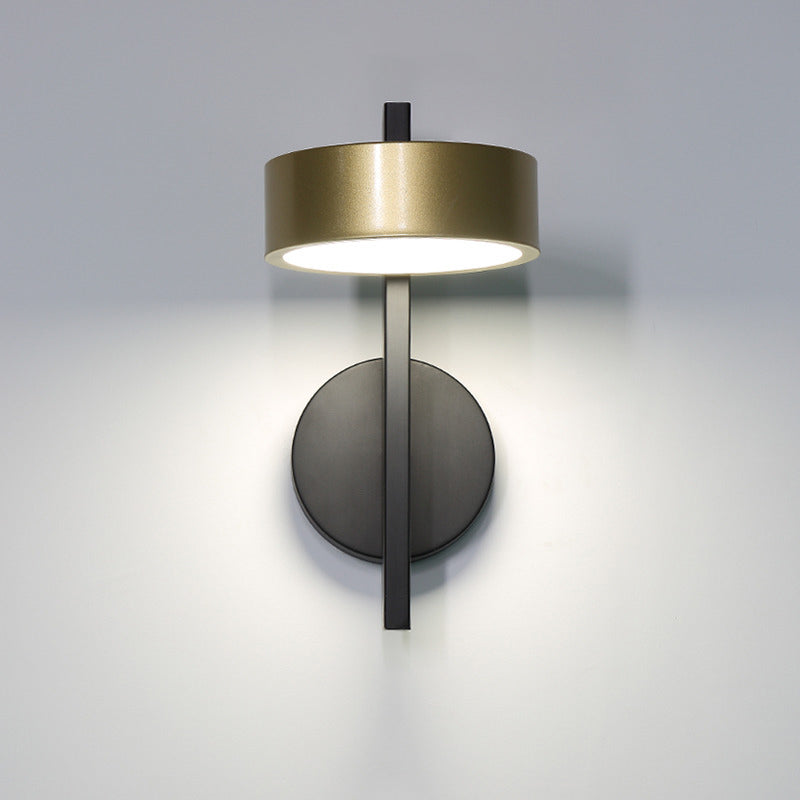 Lámpara de apliques de pared redonda posmoderna lámpara de pared LED metálica en dorado negro