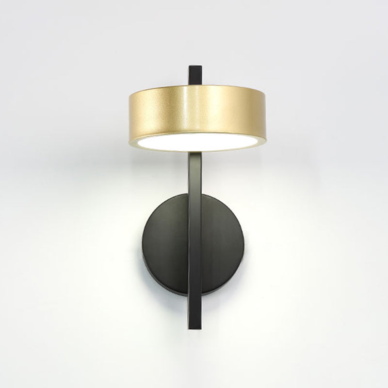 Lámpara de apliques de pared redonda posmoderna lámpara de pared LED metálica en dorado negro