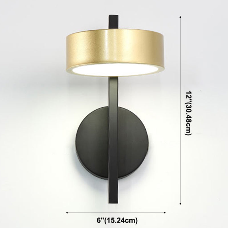 Lámpara de apliques de pared redonda posmoderna lámpara de pared LED metálica en dorado negro