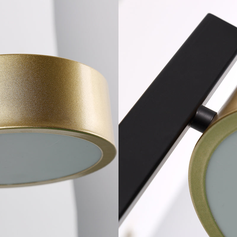 Lámpara de apliques de pared redonda posmoderna lámpara de pared LED metálica en dorado negro