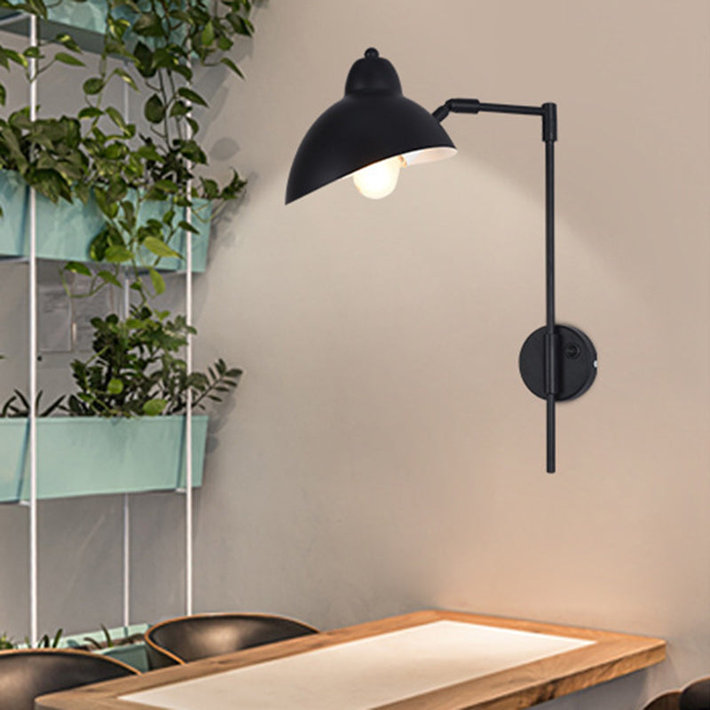 Black Duckbill Reading Wall Lamp Vintage Metal 1 Bulb Bedroom Wall Light