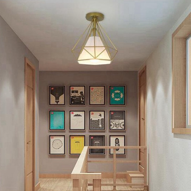 Lampada a monte semifulto diamante industriale a soffitto metallico per la camera da letto