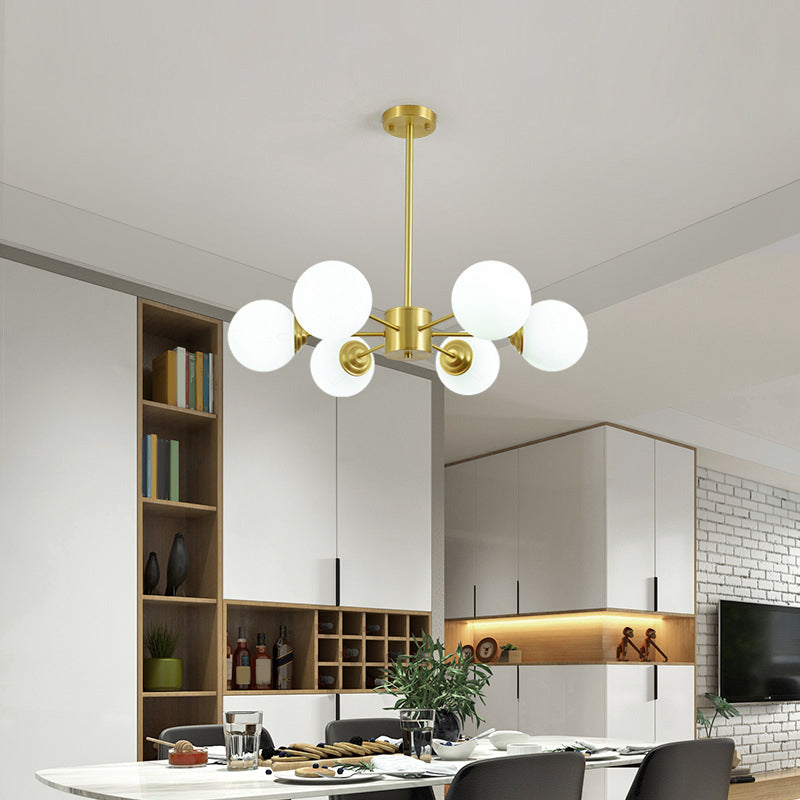 Globe Chandelier Light Fixture Designer Multi-Head Bronze Chandelier Lamp with Glass Shade