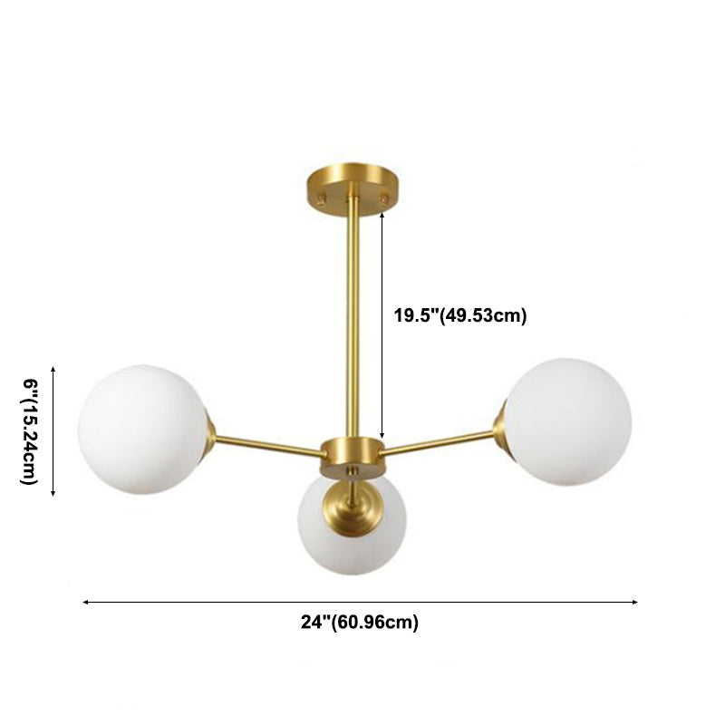 Globe Chandelier Light Fixture Designer Multi-Head Bronze Chandelier Lamp with Glass Shade