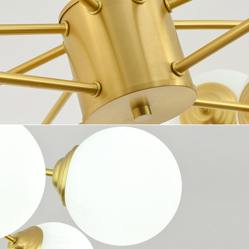 Globe Chandelier Light Fixture Designer Multi-Head Bronze Chandelier Lamp with Glass Shade