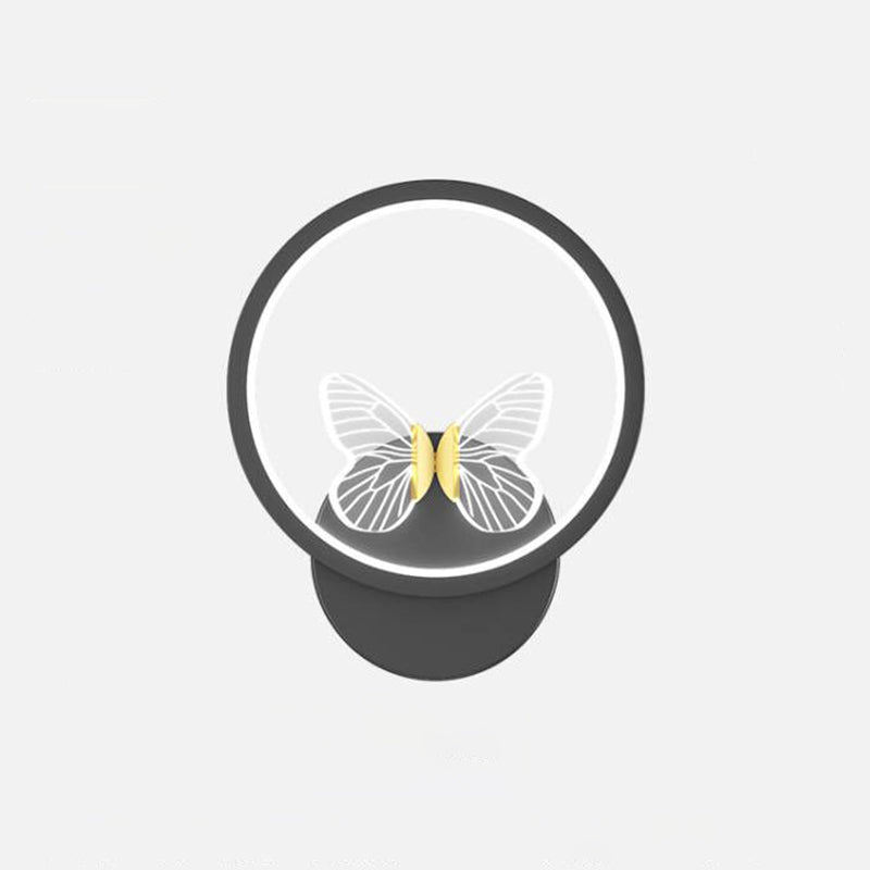 Accesorio de iluminación de pared acrílico mariposa LED minimalista Splecha de pared geométrica negra