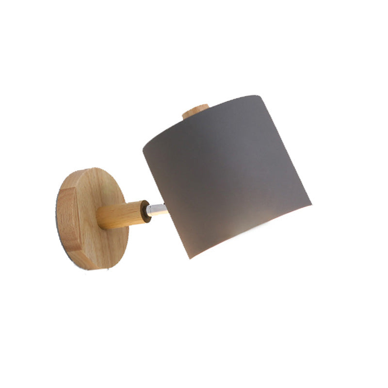 Macaron Cylindrical Wall Reading Lamp Metal 1 Head Bedroom Wall Light Fixture