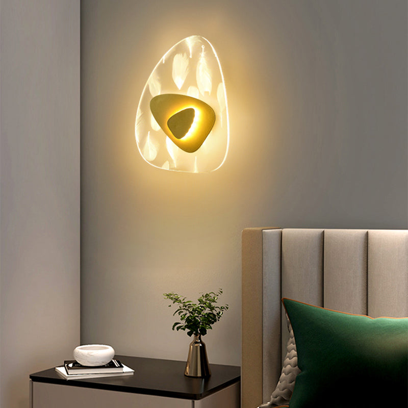 Iluminación de pared de plumas geométrica de pared de pared LED nórdica con sombra acrílica