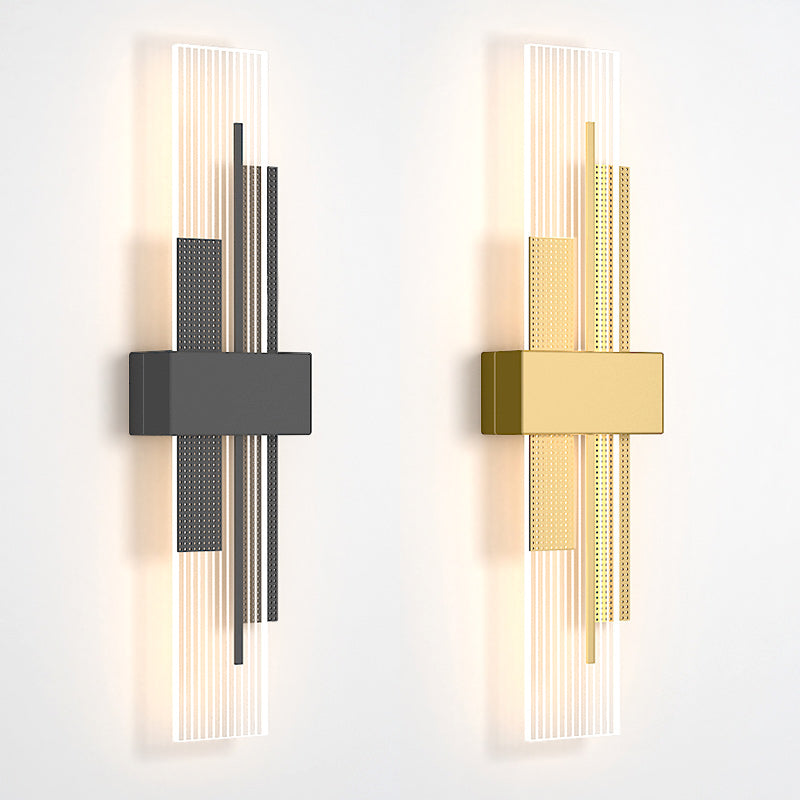 Luz de pared rectangular novedosa apliques modernas acrílico sala de estar LED luz montada de pared