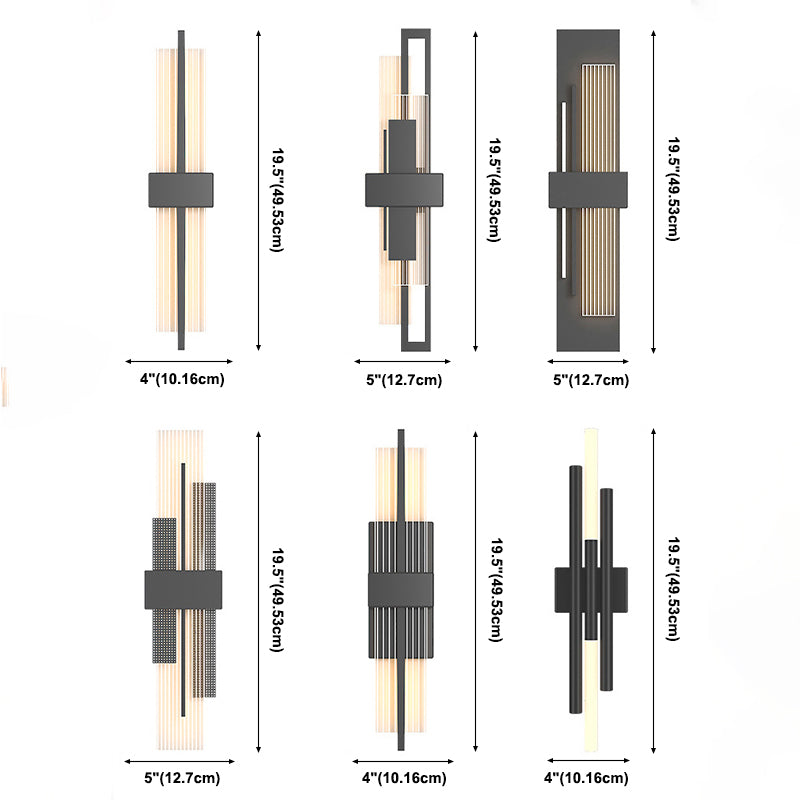 Luz de pared rectangular novedosa apliques modernas acrílico sala de estar LED luz montada de pared
