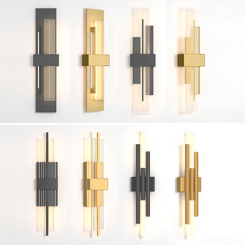 Luz de pared rectangular novedosa apliques modernas acrílico sala de estar LED luz montada de pared