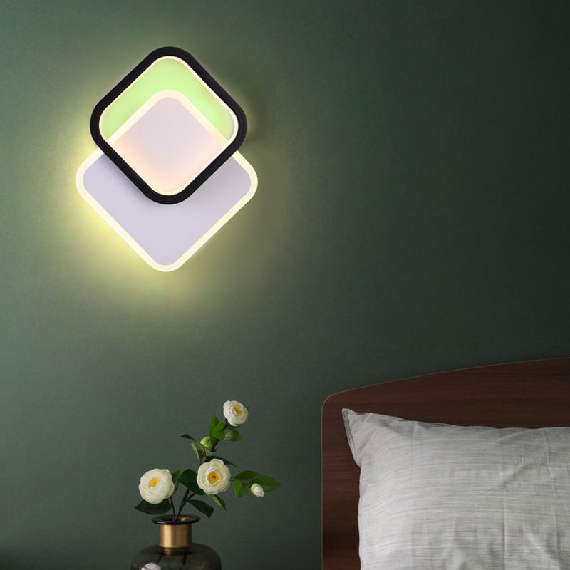 Luce murale a forma geometrica minimalista Luce a LED SCONCE LED in bianco nero in bianco