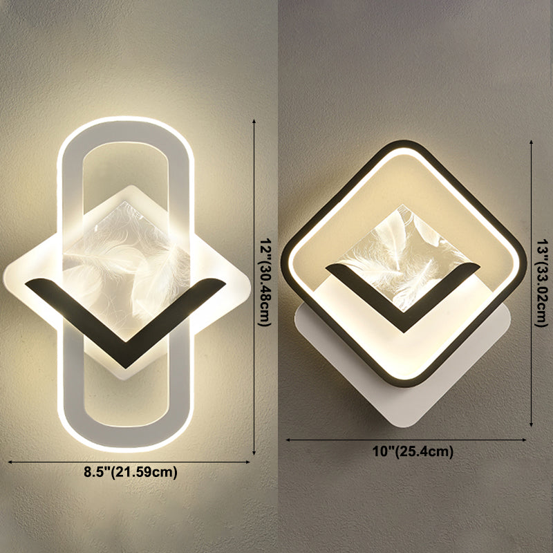 Fun a parete a parete geometrica bianca