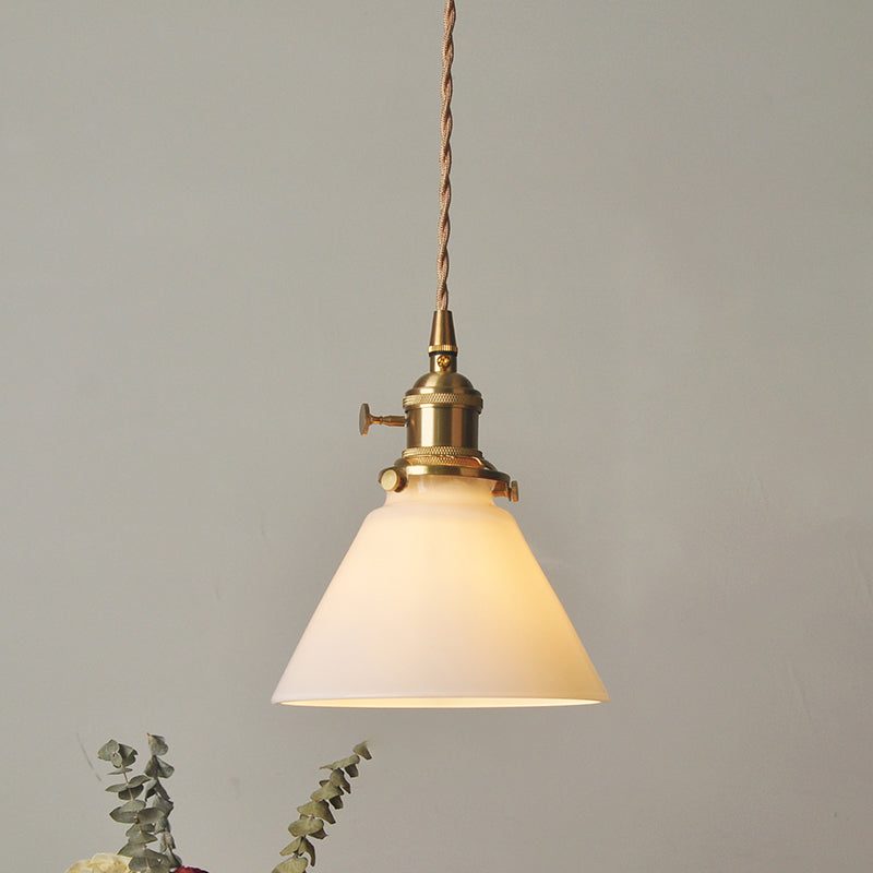 Industrial Style Ceiling Light Fixture with Glass Shade for Living Room