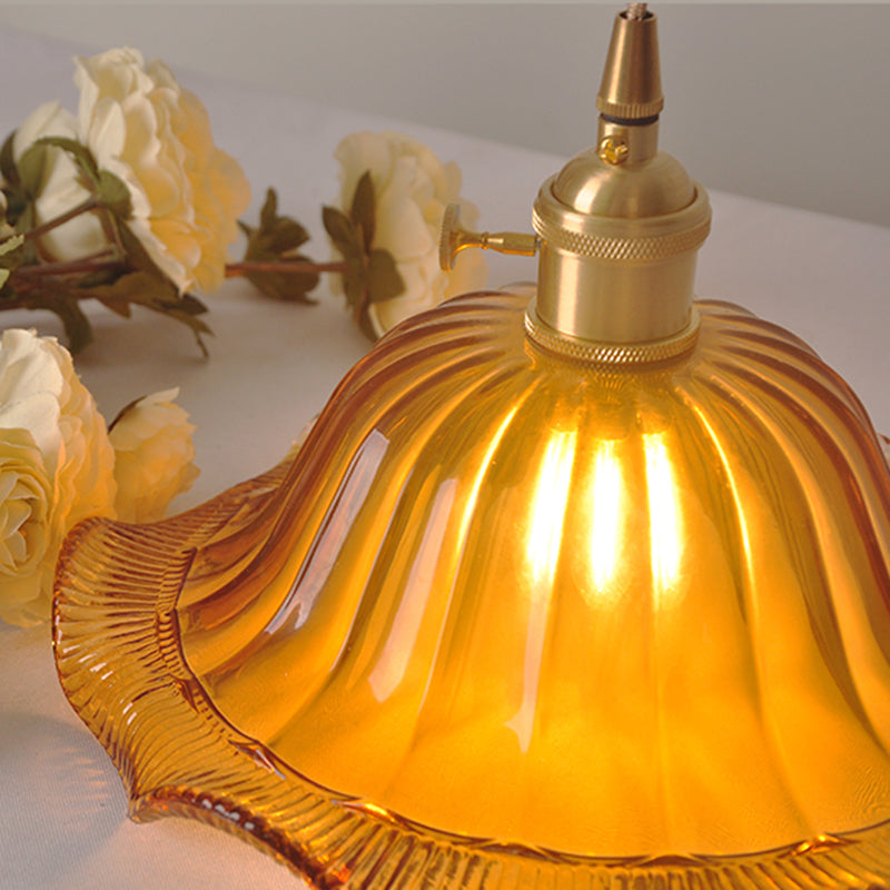 Industrial Style Ceiling Light Fixture with Glass Shade for Living Room