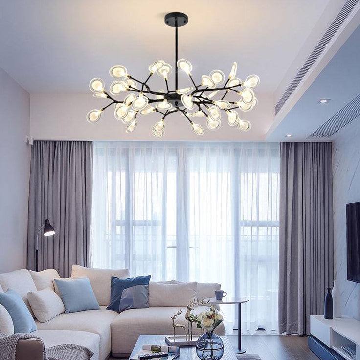 Acryl Firefly Kroonluchter Modernistische stijl 45 Hoofden plafond kroonluchter in goud