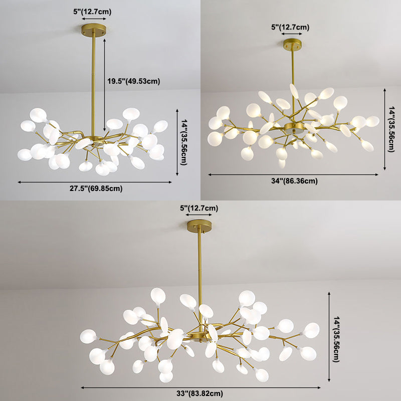 Acryl Firefly Kroonluchter Modernistische stijl 45 Hoofden plafond kroonluchter in goud